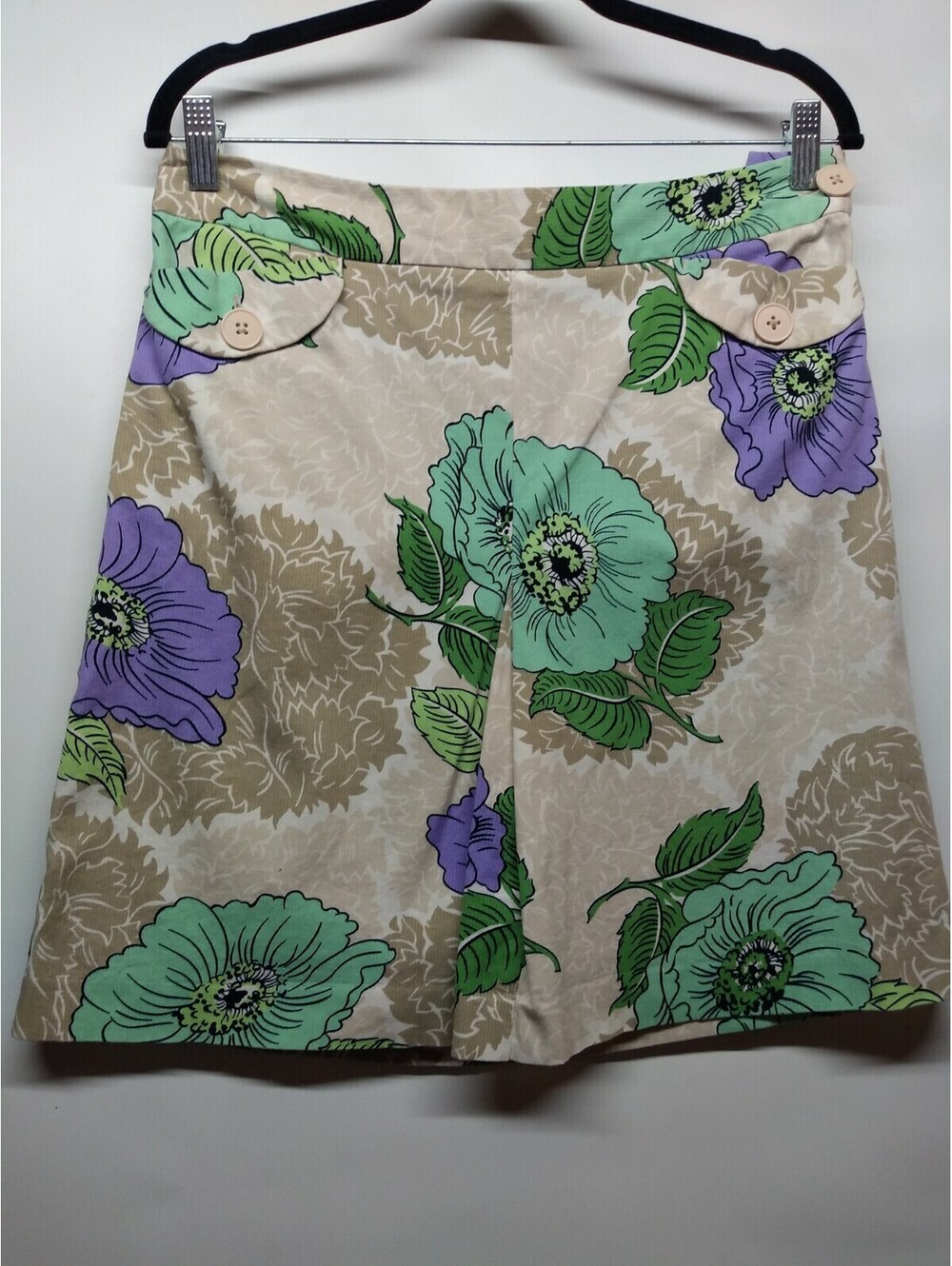 Ann Taylor Loft Floral Khaki Size 8 Skirt 040